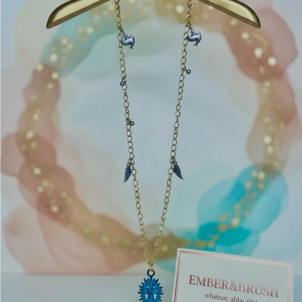 Gold and Blue Necklace